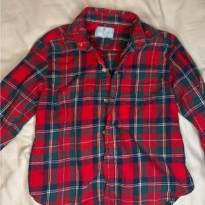 Classic Red and Green Plaid Kids Button Down Shirt